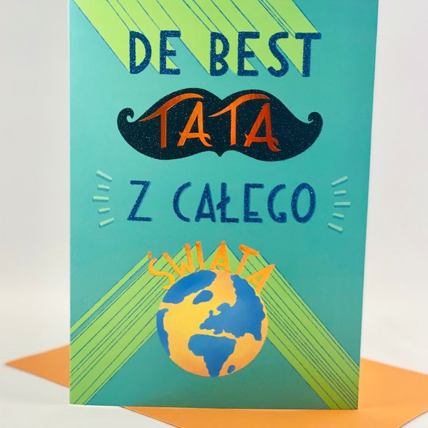 Funny Dad Card / Tarjetas de felicitación polacas / Dzień Ojca / Día del Padre / De Best Tata