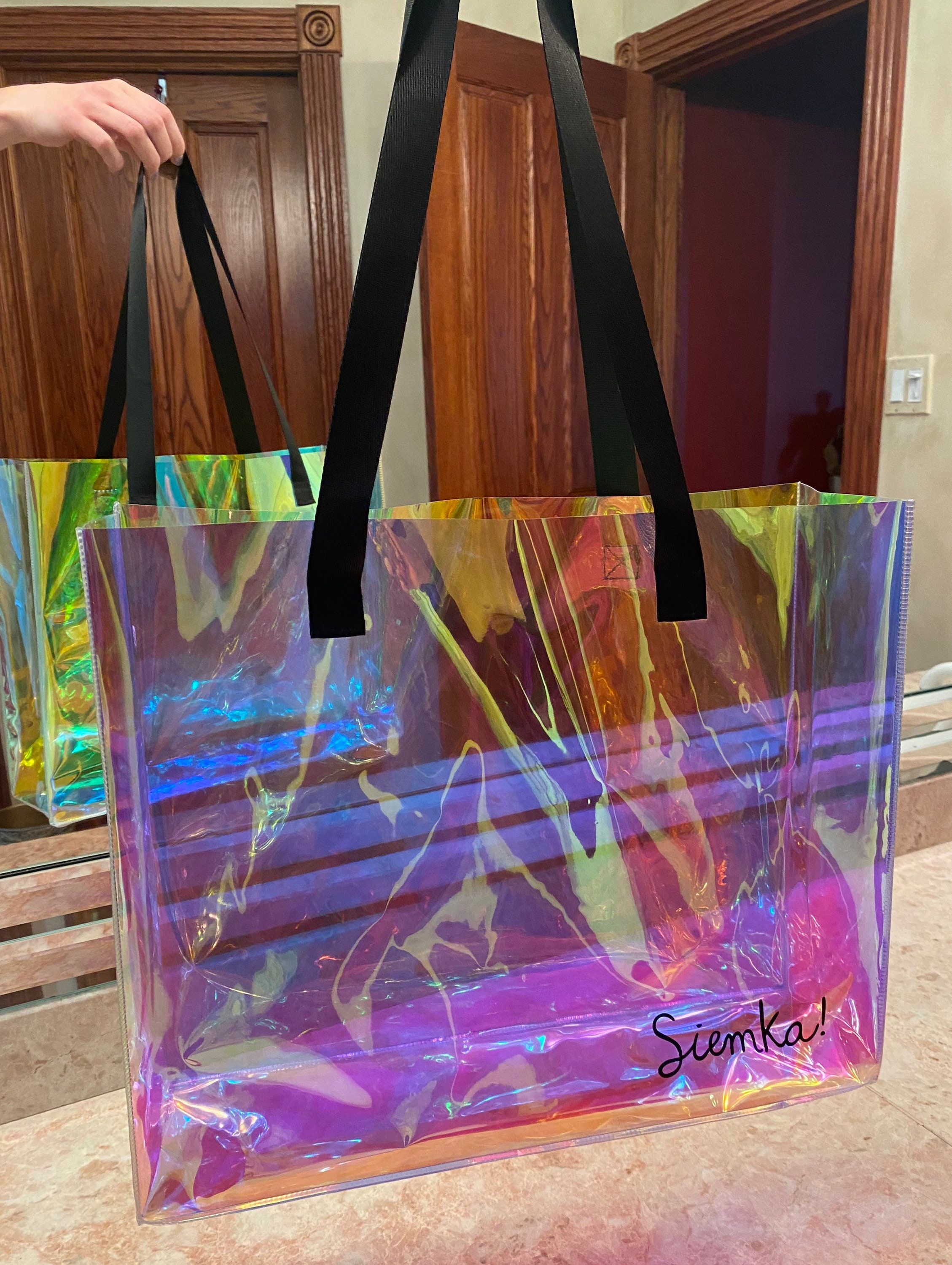 Teen Girls Clear Iridescent Tote Bag