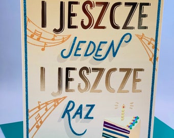 Funny Birthday Card / Polish Birthday Card / Urodziny Polskie Kartki / Tort / Swieczki