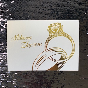 Hochzeitskarte / Polnische Hochzeitskarte / Hochzeitsringe / Polskie Kartki