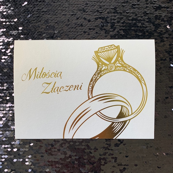 Wedding Card / Polish Wedding Card / Weddings Rings / Polskie Kartki