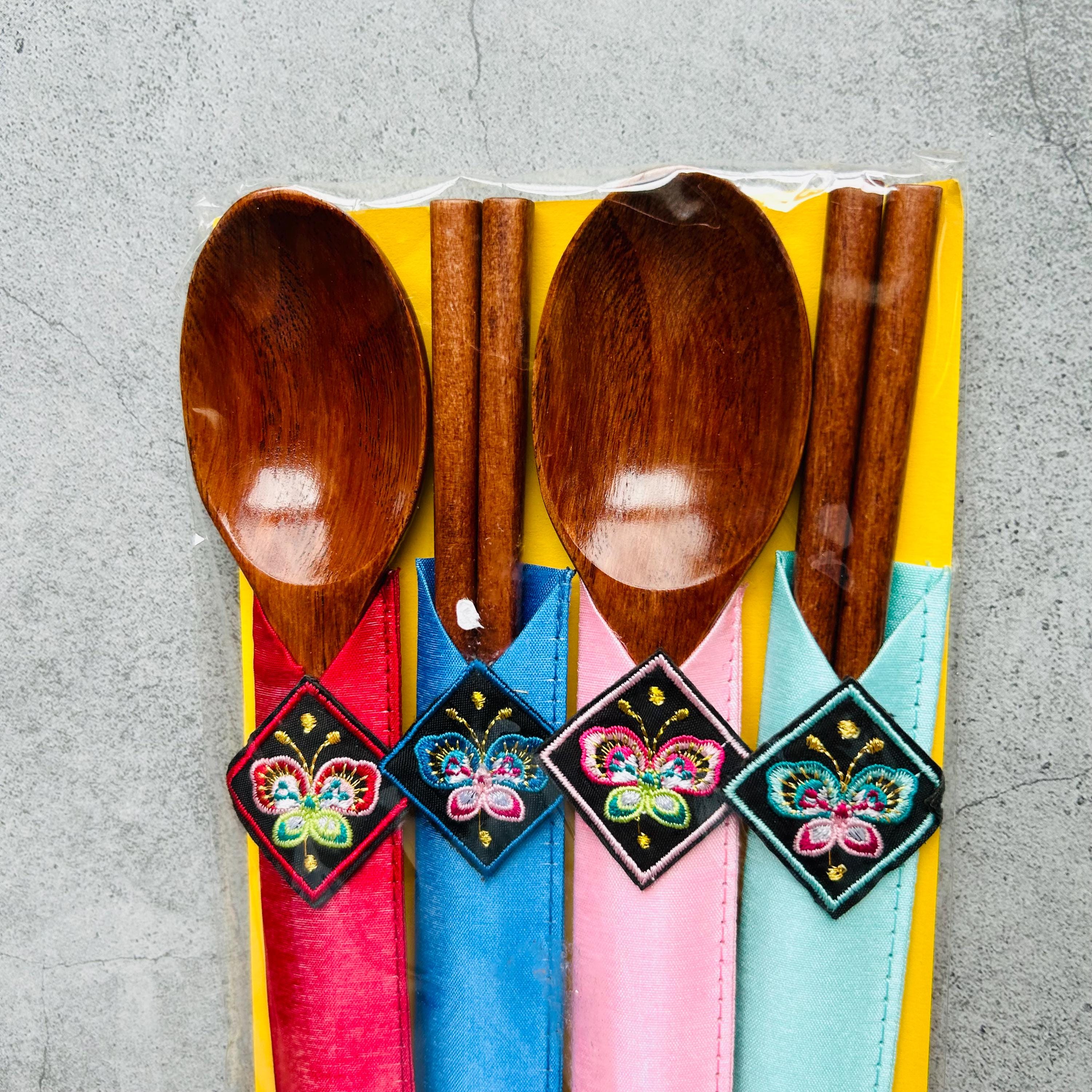 Korean Wood Spoon and Chopstick Set NEW - Etsy