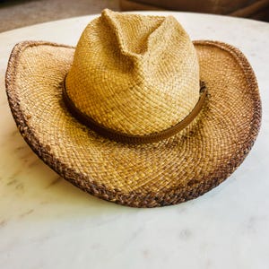 Shady Brady Handmade Woven Straw Sun Hat Leather Band Small Rosa - Shady Brady Hat - Etsy main image 2