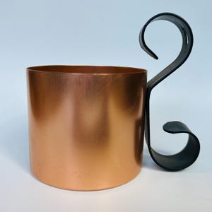 Copper Beer Moscow Mule Mug with Curved Metal Handle Unmarked
