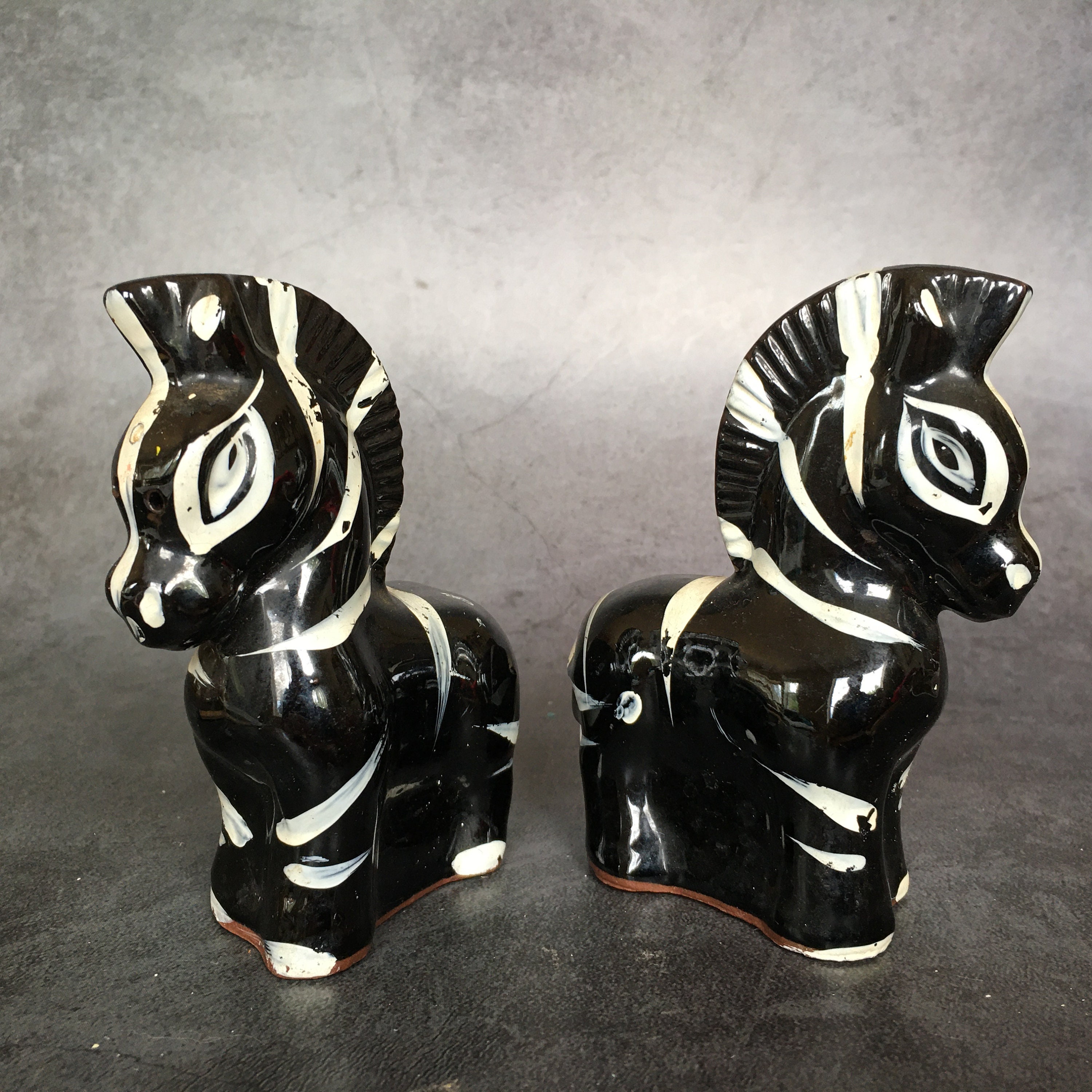 Anthropomorphic Baby Striped Zebra Salt and Pepper Shakers made in