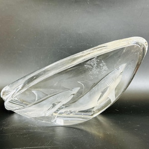 Mats Jonasson Maleras Sweden Clear Art Glass Shark Paperweight