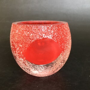 Fifth Avenue Crystal Red Frosted Geode Votive Candle Holder w/ Sticker