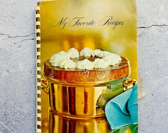 My Favorite Recipes Vintage Recipe Journal w Clipped Recipes Collection 1964