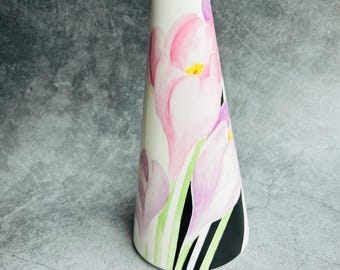 80s Roy Hamilton for Mikasa 花瓶 ピンク Mikasa Art Deco Shape Designed by Michael Lax Bone China Spiral