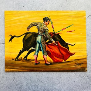 Spanish Bullfighting Matador Painting Signed J. Parraga 12&quot;