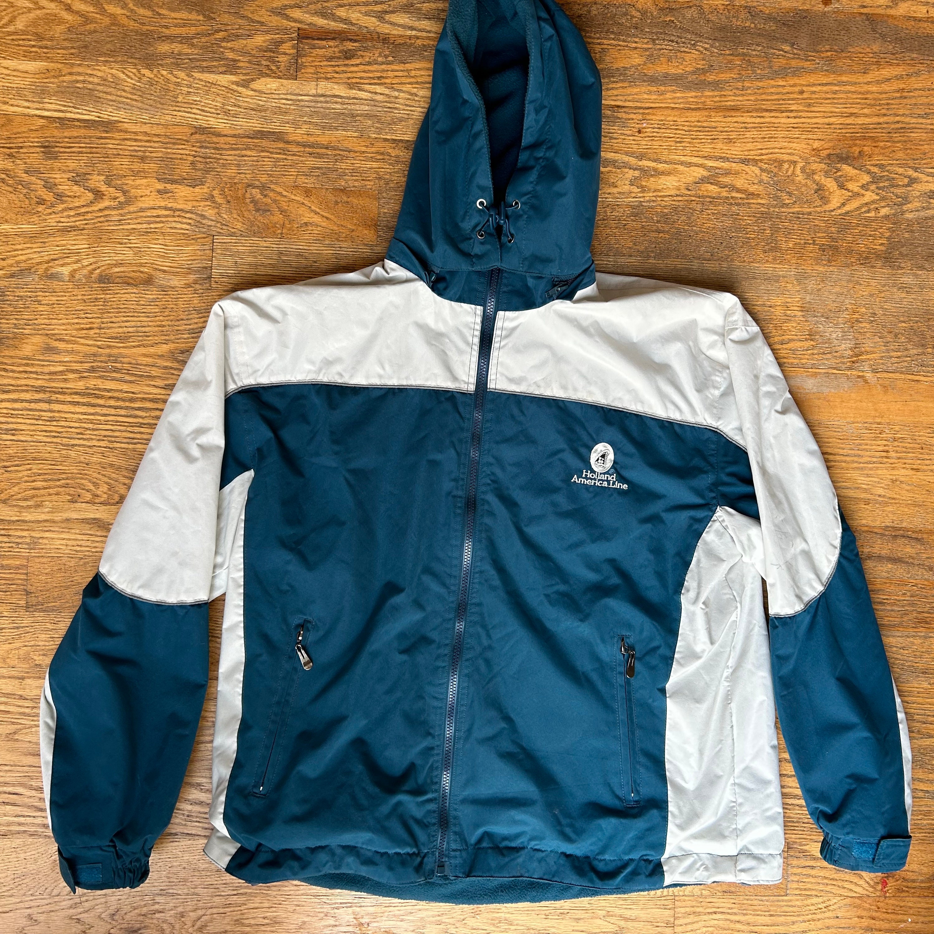 Holland America Cruise Line Full Zip Beige and Navy