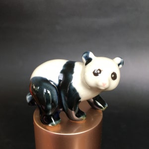 Glazed Porcelain Panda Bear Figurine 1.75&quot;