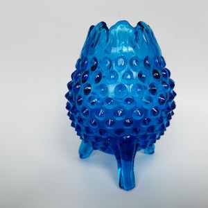 Fenton Art Glass Cobalt Blue Hobnail Egg Shaped Footed Vase