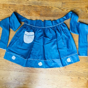 Handmade Blue and White Floral Vintage Half Apron