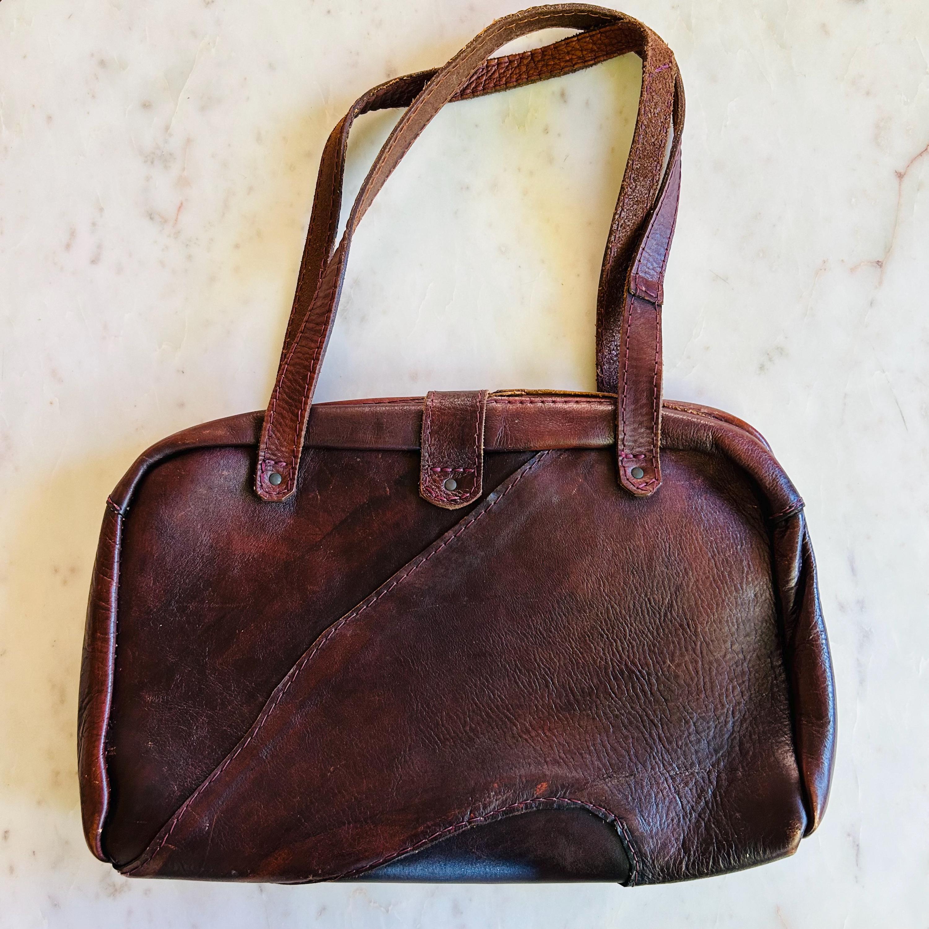 Vintage Burgundy Leather Zip Around Suitcase Travel Bag - Etsy Canada