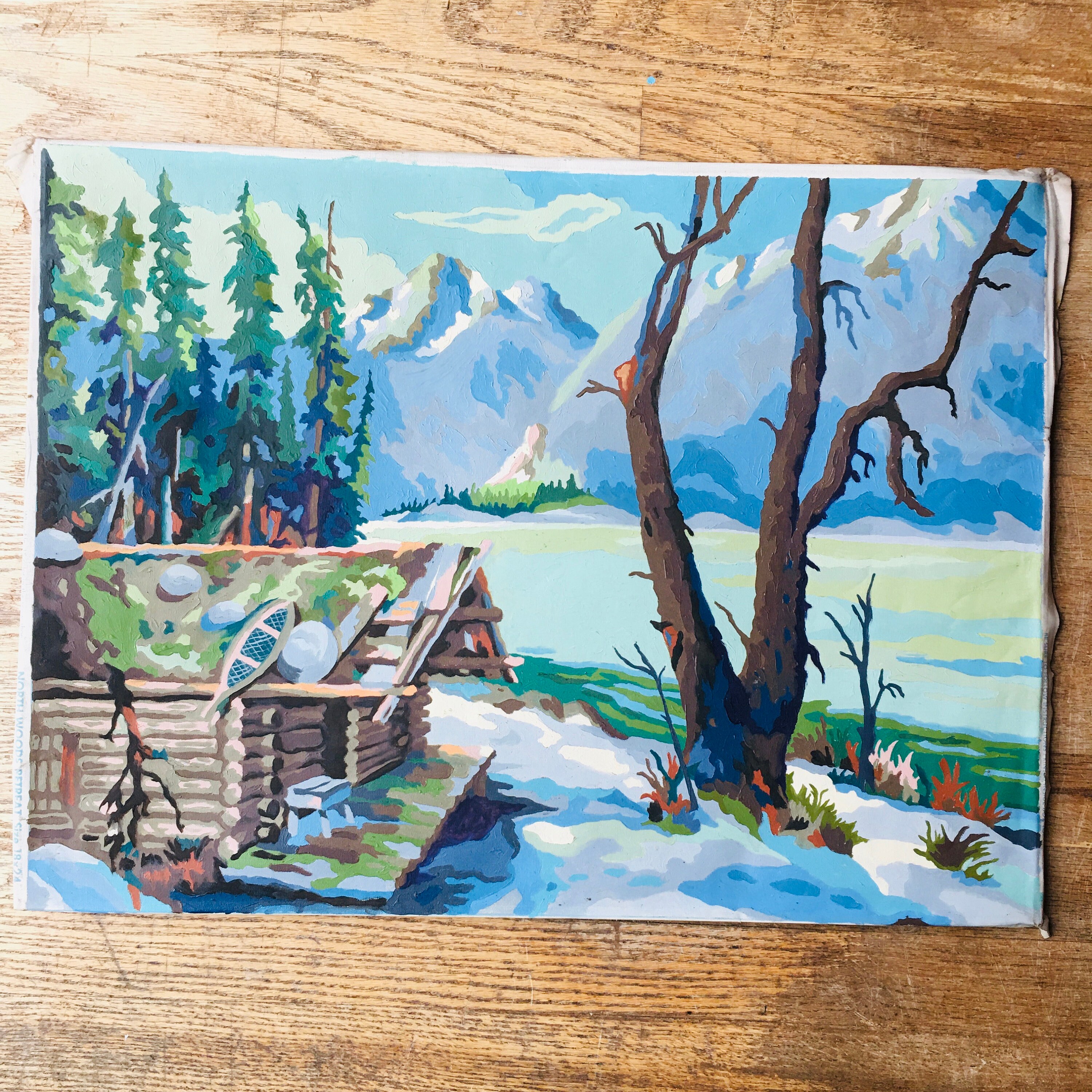 Cabin by the Lake Paint by Numbers Kit DIY Painting by Number for Adults Framed  Canvas Paint by Number Numbers Kit Personalized Gift 