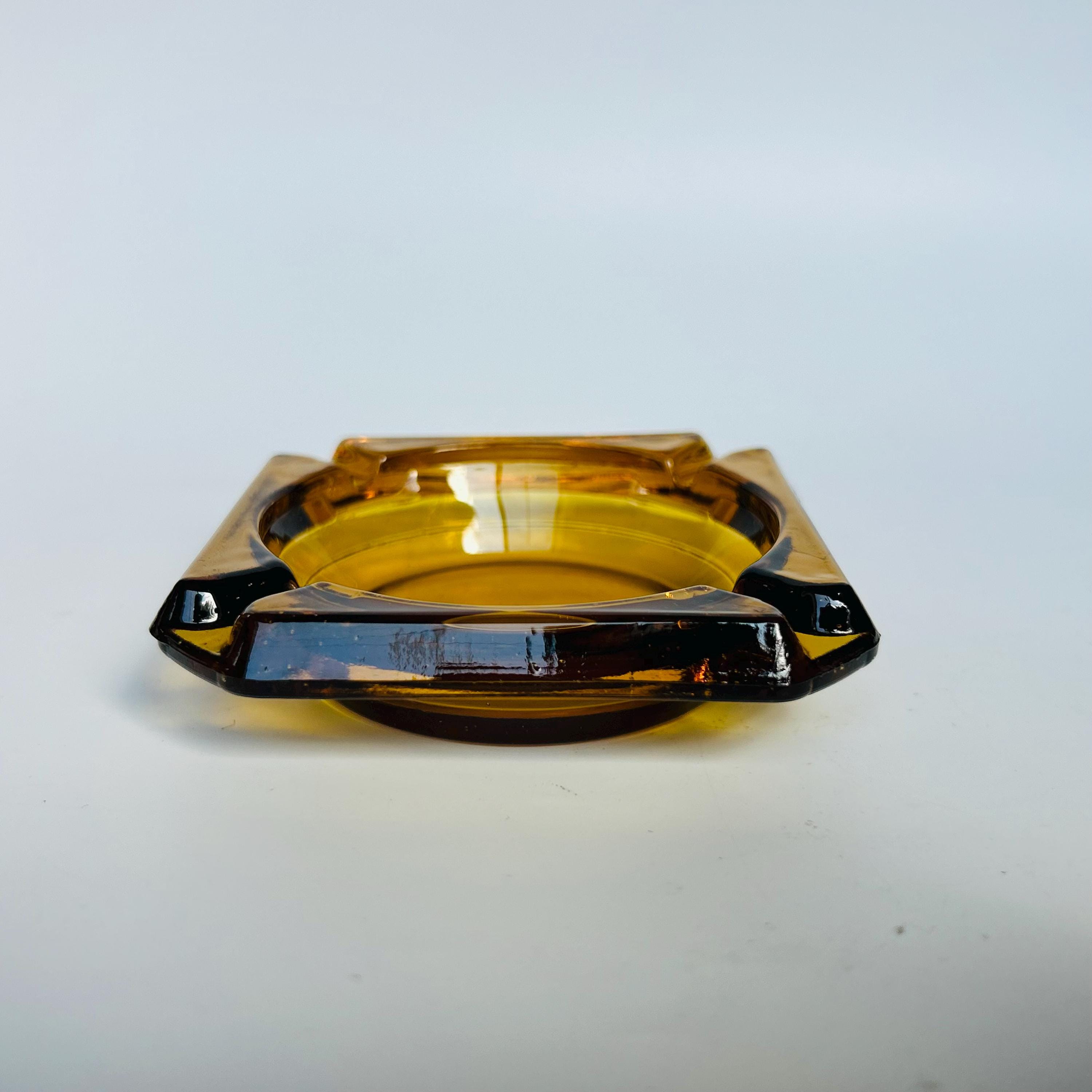 アンバーガラススクエアミッドセンチュリーモダンヴィンテージ