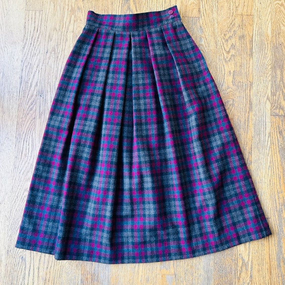 Purple Plaid Vintage Wool Skirt by College Womens Size 5 Etsy