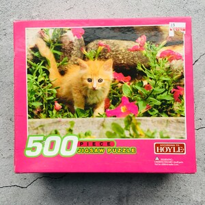 Hoyle 500 Piece Jigsaw Puzzle Kitten in Garden 2005 NEW Sealed