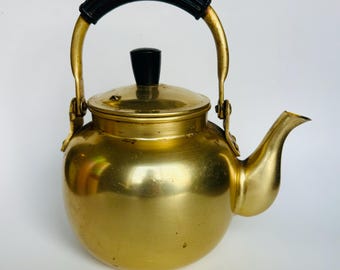 Gold Ton Aluminium Teekessel mit Deckel 1 Quart