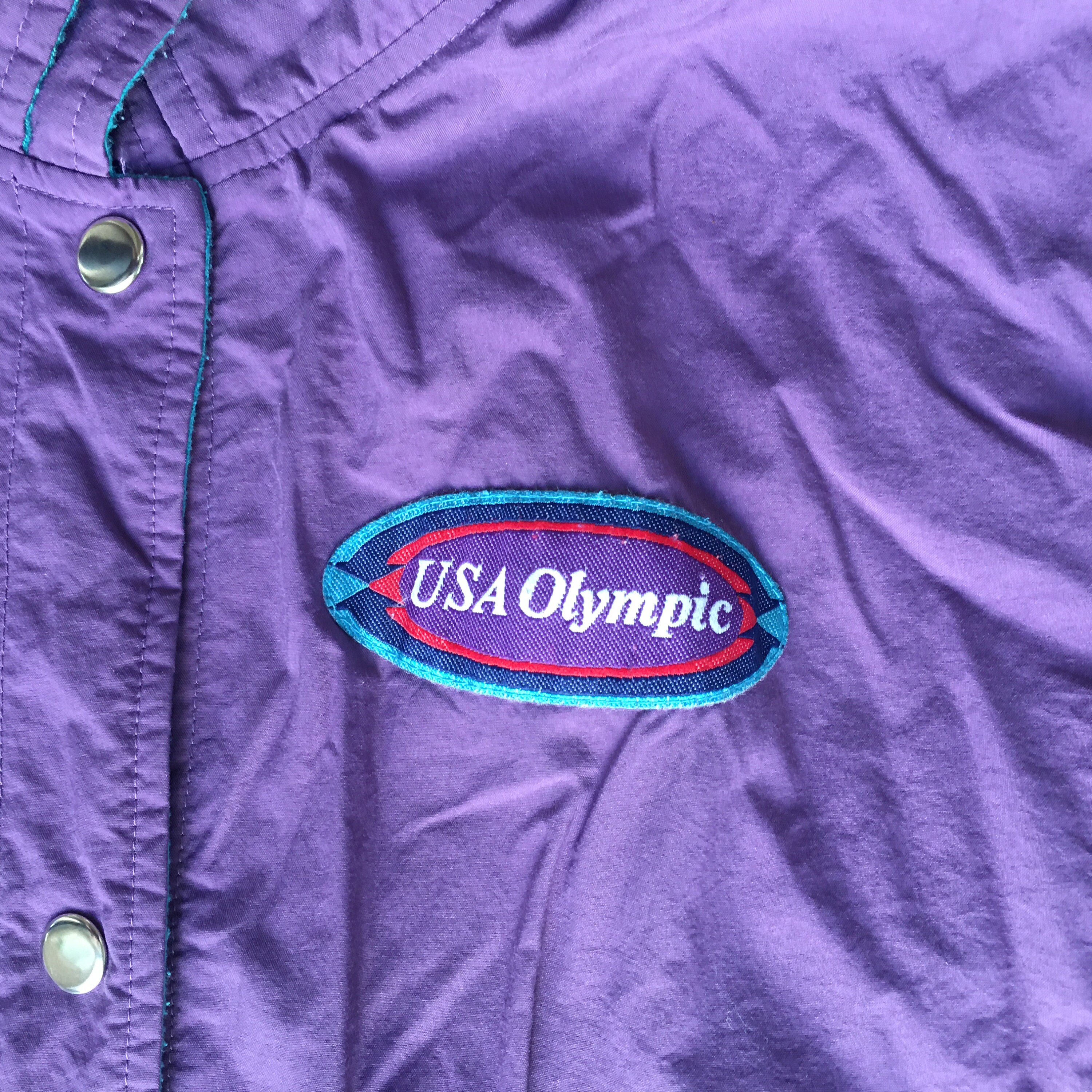 Purple and Turquoise VTG Reversible USA Olympic Windbreaker Jacket