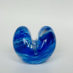 Porte-cartes de visite en verre Glass Eye Studio, bleu, 2 pouces
