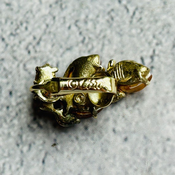 Coro Leaf Shaped Cluster Rhinestone Necklace and … - image 10