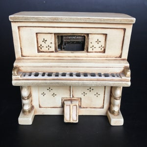 Ceramic Musical Piano Figurine Signed by Marty AS IS 4.5&quot;