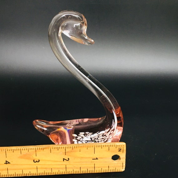 ヴィンテージ ガラス 白鳥 オブジェ イタリア購入 ピンク×乳白 置物 ヴィンテージ ガラス 白鳥 オブジェ イタリア購入 ピンク×乳白 置物