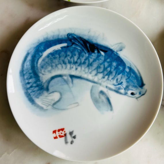 Narumi China Floral Porcelain Koi and Flower Plate Lot of 5 - Etsy