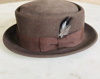 Vintage 1950s 50s Champ Fedora Brown Felt Hat - Kasmir Finish - Etsy