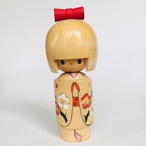 Modern Masterpiece Wood Kokeshi Doll Figurine Signed 6&quot;