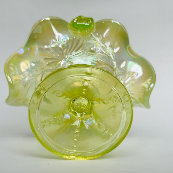 Fenton フェントン ウランガラス アートガラス バスケット カゴ 置物 Fenton フェントン ウランガラス アートガラス バスケット カゴ 置物