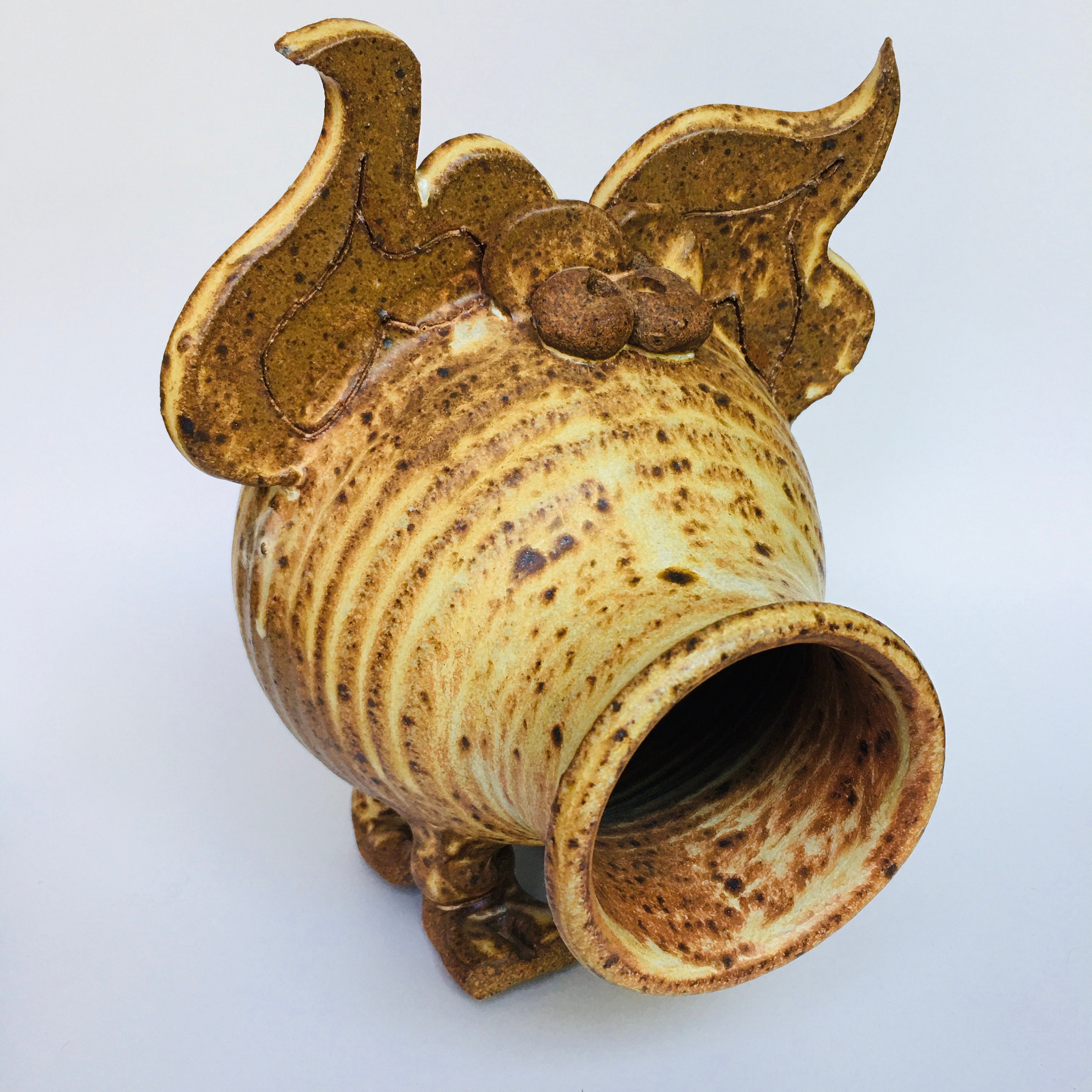 アート陶器 ブラウン 広口豚貯金箱 7.5インチ - Etsy 日本