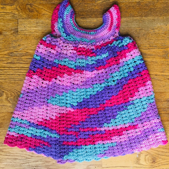 Toddler Pink And Purple Handmade Crocheted Sleeve… - image 1