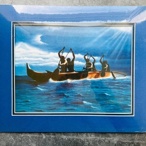 Paddle With the Wind Hoe Kama Kani Outrigger Canoe Print by James