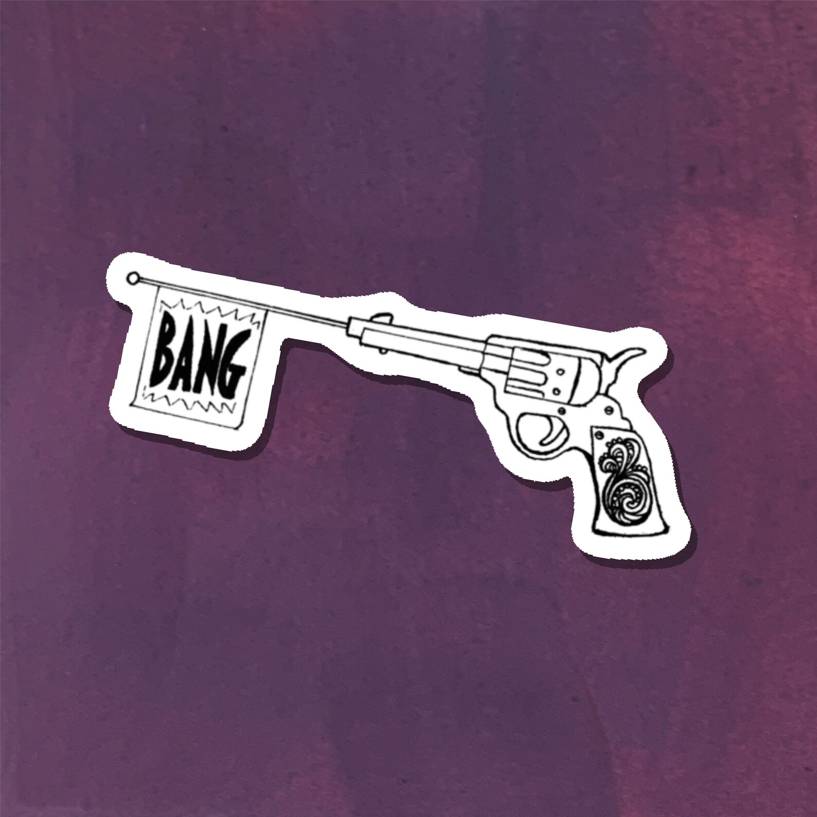 Bang Prop Gun Sticker Black and White | Etsy