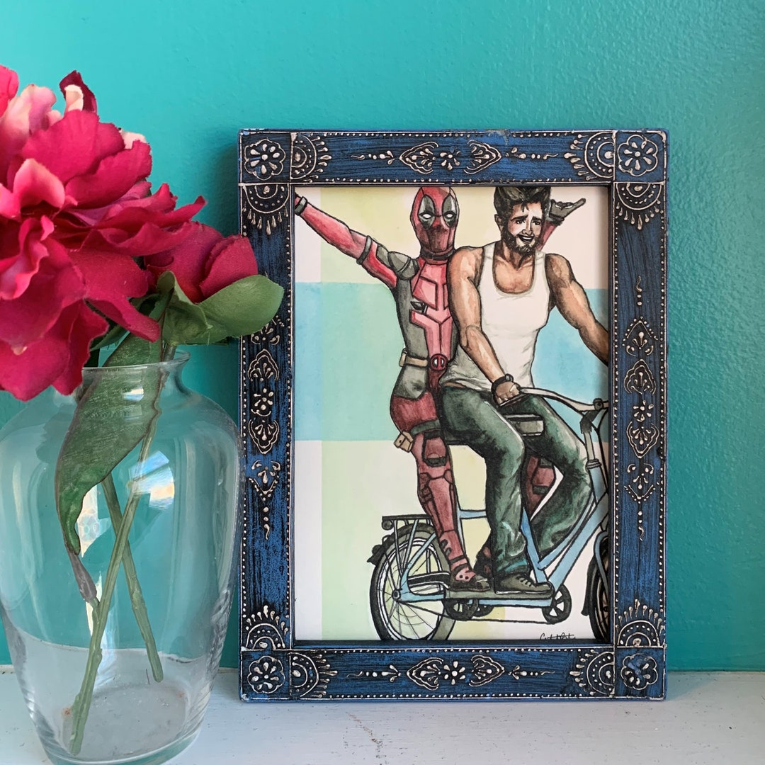 5X7 Tandem Bike Watercolor Print - Etsy