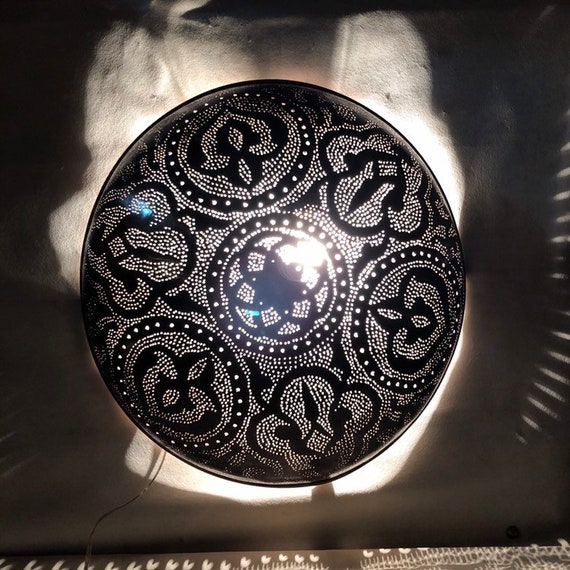 Handcrafted Moroccan Flush Mount Brass Ceiling Lights Pendant Light Brown Oxide