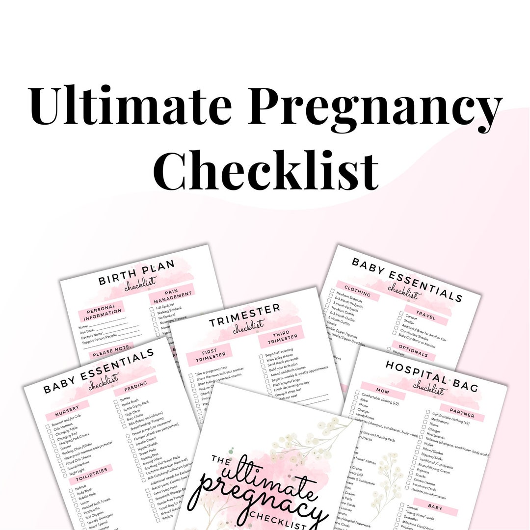 Ultimate Printable Pregnancy Checklist - Etsy