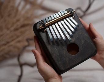 Kalimba Black 9 note handmade musical instrument  cosmic sound for meditation, healing, intuitive play