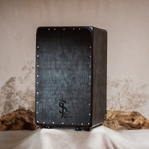 Cajón negro: instrumento musical de madera hecho a mano y personalizado para viajes. Bajo, instrumento de ritmo flamenco. Musicoterapia, regalo para él