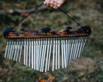 Handmade Wood Wind Chimes: 33 Angel Bells for Sound Healing