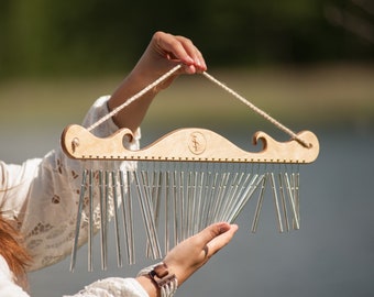 Handmade Wood Sound Healing Wind Chimes: 33 Angel Chime Bells