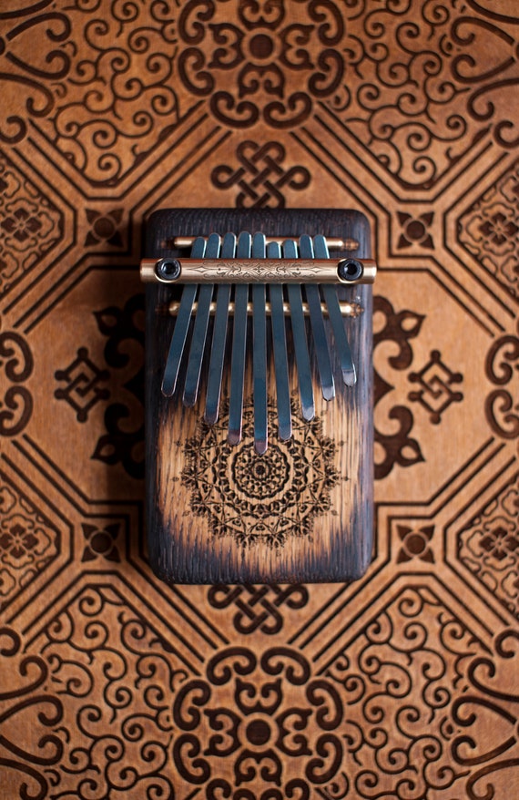 Kalimba Mini Black Mandala African Musical Instrument Hand Mini Piano Music Gift Healing Music Therapy Etsy Canada