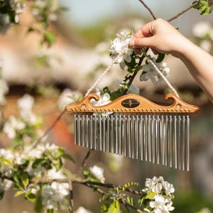 Sound Healing Wind Chimes -wood custom handmade musical instrument for music therapy, meditation chakra 56 chime bell deep tone, unique gift