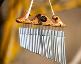 Sound Healing Wind Chimes: Handmade Wood Chakra Instrument
