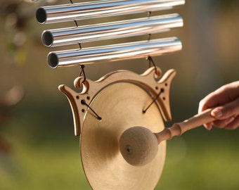Campana de sanación sonora de 432 Hz con gong: instrumento musical artesanal