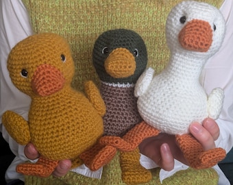 The Quack-quacks: Amigurumi Crochet Pattern for Duckling, Mallard and Goose