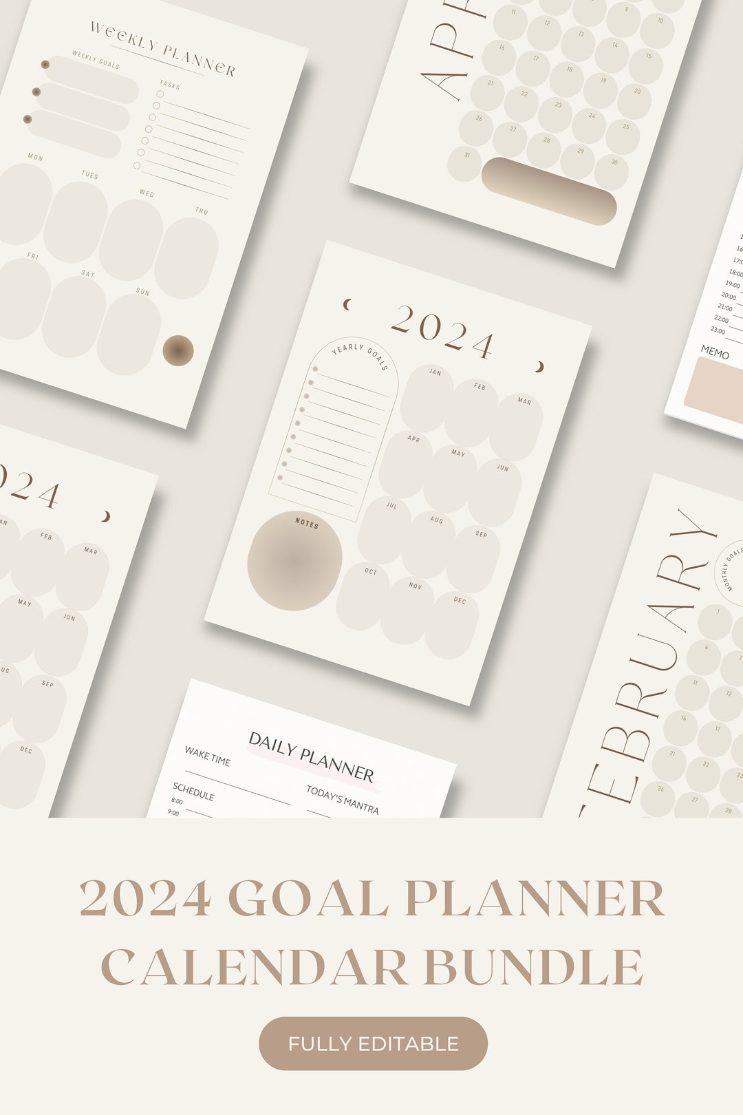 2024 Digital Goal Planner for Canva, Iphone, iPad & Tablet, Computer ...